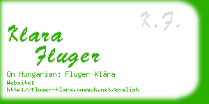 klara fluger business card