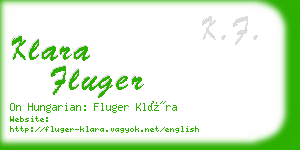 klara fluger business card